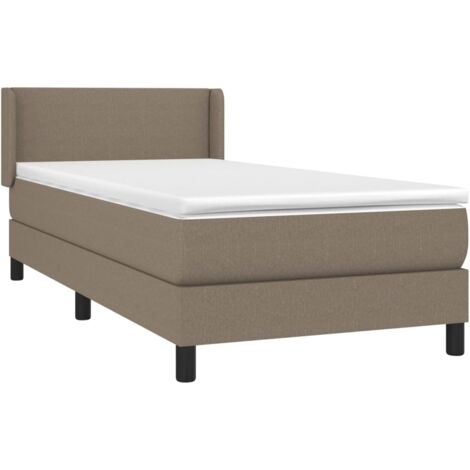 Sommier à lattes de lit avec matelas Taupe 80x200 cm Tissu (1/5)