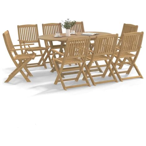 vidaXL Chaises de jardin pliantes lot de 8 54,5x58x90 cm bois d'acacia