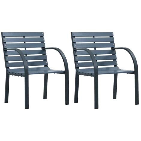 Chaises de jardin lot de 2 sapin massif acier enduit de poudre vidaXL (1/5)
