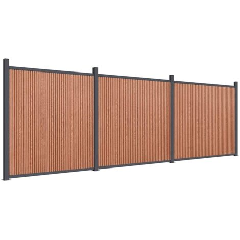 vidaXL Panneau de clôture marron 526x186 cm WPC