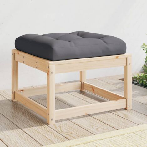 vidaXL Garden Footstool with Cushions Solid Wood Pine (1/5)