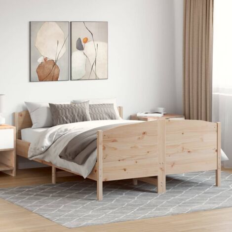 Cadre de lit sans matelas 140x200 cm bois massif de pin vidaXL (1/5)