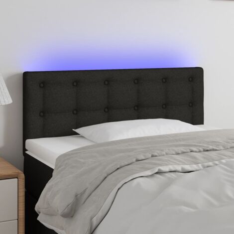 Tête de lit à LED Noir 100x5x78/88 cm Tissu vidaXL