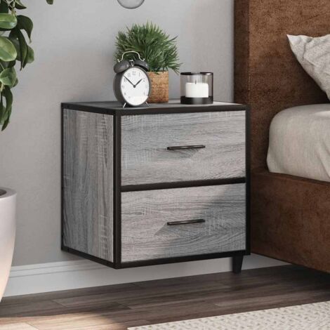 vidaXL Tables de chevet murales 2 pcs sonoma gris 40x31x39,5 cm (1/5)