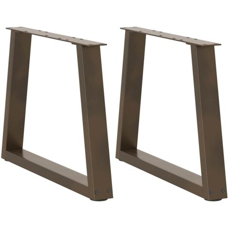 Pieds de table basse en forme de V, 2 pièces, acier naturel, 70 x (42-43,3) cm vidaXL