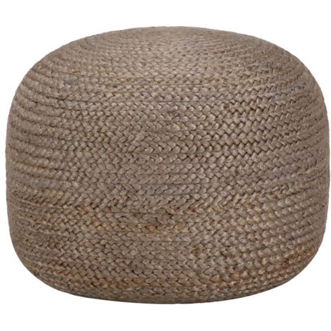Pouf fait à la main Gris clair 45 x 30 cm Jute vidaXL
