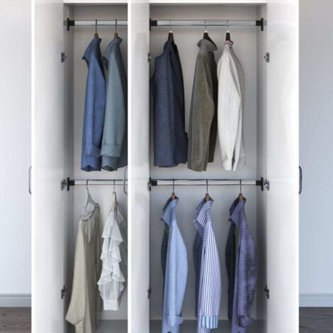 Rails de garde-robe télescopiques 4 pcs Argenté 58-100 cm vidaXL140623