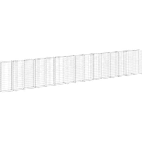 Vidaxl – Mur en gabion acier galvanisé 900x30x150 cm – Couvercles supérieur et inférieur – Pour murs de soutènement – Capacité de charge élevée