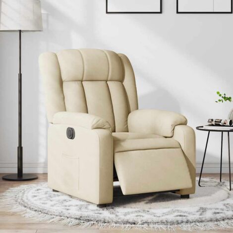 Fauteuil inclinable électrique Crème Tissu vidaXL98751