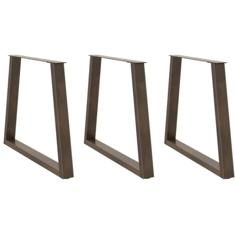 Pieds de table à manger en forme de V 3 pièces Acier naturel 70 x (72-73,3) cm vidaXL