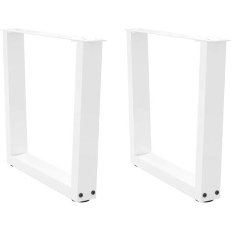Pieds de table basse en forme de V, 2 pièces, blanc, 60 x (42-43,3) cm, acier vidaXL