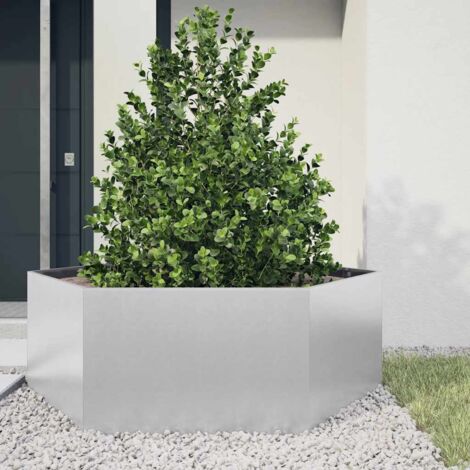 Jardinière hexagone 138x120x45 cm acier galvanisé vidaXL (1/5)