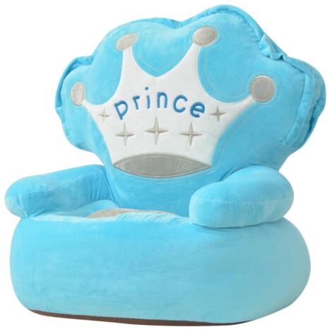 vidaXL Chaise en peluche pour enfants Prince Bleu