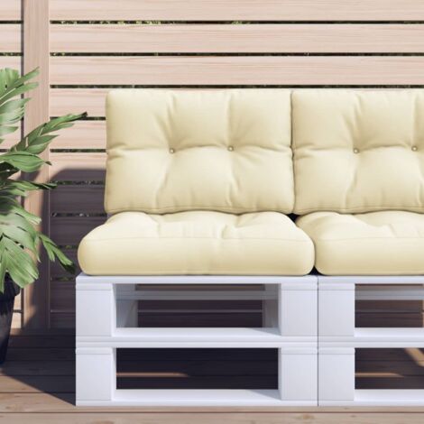 Coussins de palette lot de 2 crème tissu vidaXL531732