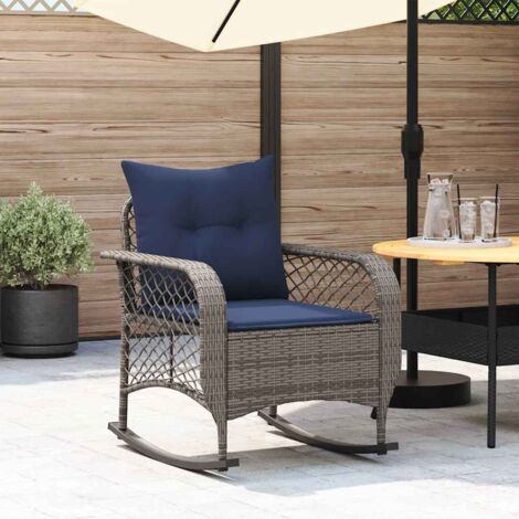 Chaise à bascule de jardin avec coussins gris résine tressée vidaXL