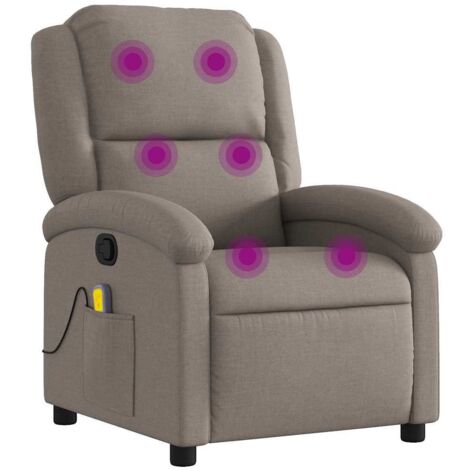 Fauteuil de massage inclinable Taupe Tissu vidaXL54161