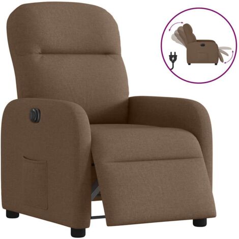Fauteuil inclinable électrique Marron Tissu vidaXL