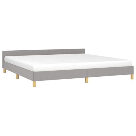 Cadre de lit sans matelas gris clair 200x200 cm tissu vidaXL (1/5)