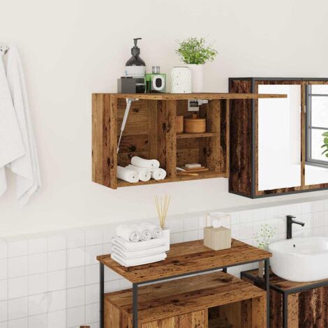 Armoire murale de bain vieux bois 60x25x40 cm bois d'ingénierie vidaXL