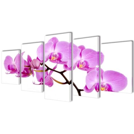 Set de toiles murales imprimées Orchidée 200 x 100 cm vidaXL