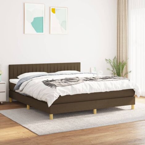 vidaXL Sommier à lattes de lit avec matelas Marron foncé 160x200 cm (1/6)