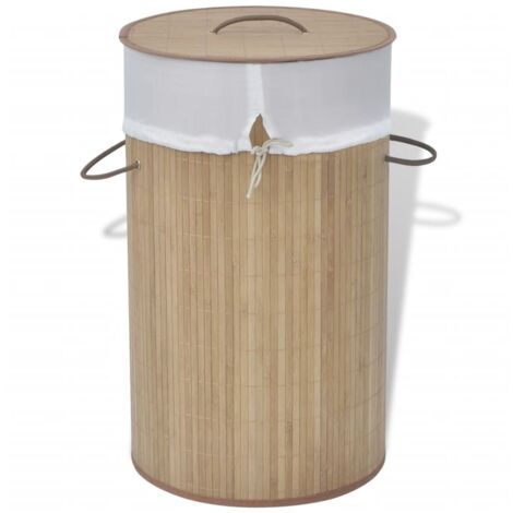 Panier à linge rond Bambou naturel vidaXL87736