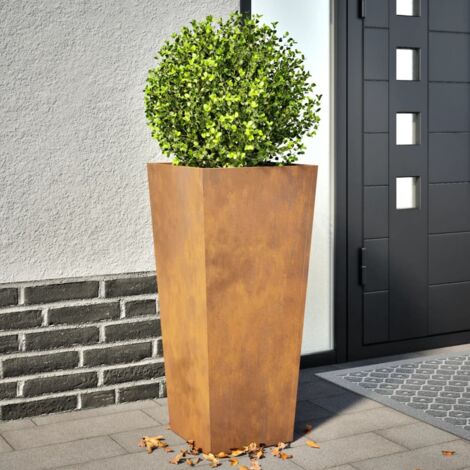 Jardinières 2 pcs 35x35x75 cm acier résistant aux intempéries vidaXL