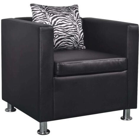 vidaXL Armchair Black Faux Leather (1/6)