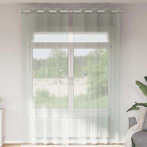 vidaXL Rideaux en voile avec œillets 2 pcs gris clair 140x260 cm