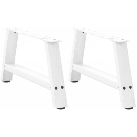 Pieds de table basse en forme de A, 2 pièces, blanc, 70 x (30-31) cm, acier vidaXL