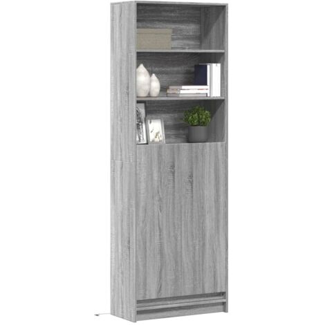 Buffet haut LED sonoma gris 69x32,5x200 cm bois d’ingénierie vidaXL (1/5)