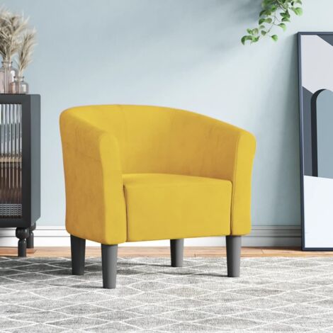 Vidaxl – Fauteuil cabriolet jaune en velours – Dimensions 70x56x68 cm – Hauteur d'assise 39 cm – Capacité 110 kg – Assemblage requis