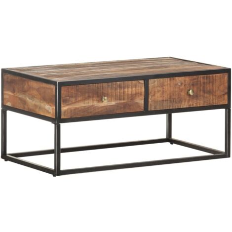 Table basse 90x50x40 cm Bois d'acacia brut vidaXL (1/5)