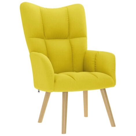 Chaise de relaxation jaune clair tissu vidaXL (1/5)