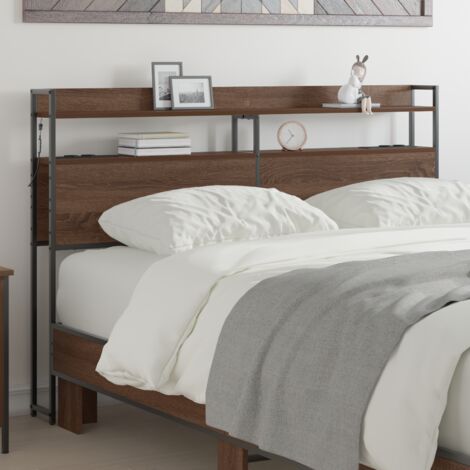 Tête de lit avec étagère Chêne marron 120 cm Bois d'ingénierie vidaXL (1/5)