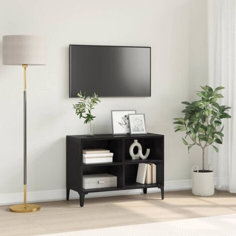 Ensemble meuble TV Noir 69,5 x 30 x 50 cm Bois d'ingénierie vidaXL (1/5)
