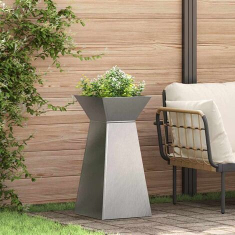Jardinière à pilier 2 pcs Argent 35 x 35 x 73 cm Acier vidaXL