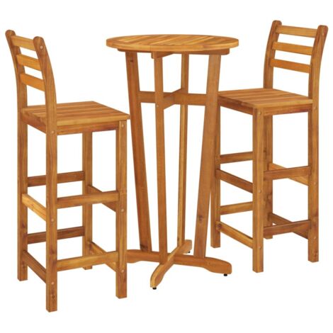 Ensemble de bar de jardin 3 pcs bois d'acacia solide vidaXL