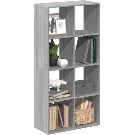 vidaXL Room Divider Bookcase Grey Sonoma 69.5x29x137.5 cm Engineered Wood