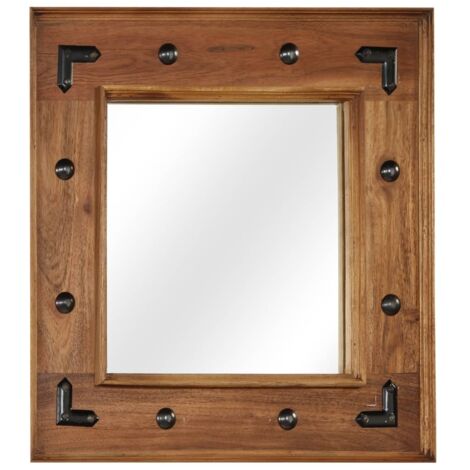 Miroir Bois d'acacia massif 50 x 50 cm vidaXL416175 (1/5)