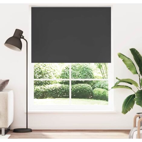 vidaXL Store enrouleur occultant 164,4 x 230 cm, largeur du tissu 160 cm, noir (1/7)