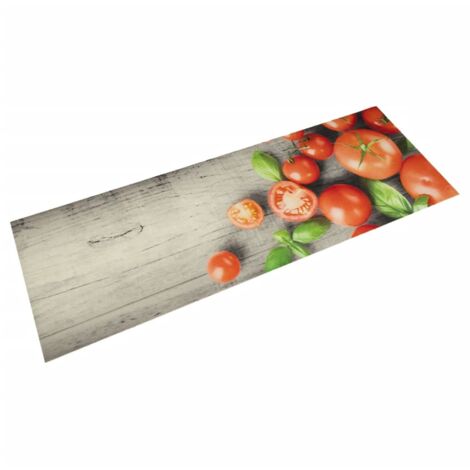 Tapis de cuisine lavable impression de tomates 60x180cm velours vidaXL