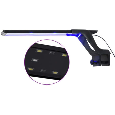 Lampe à LED d'aquarium avec pince 35-55 cm Bleu et blanc vidaXL