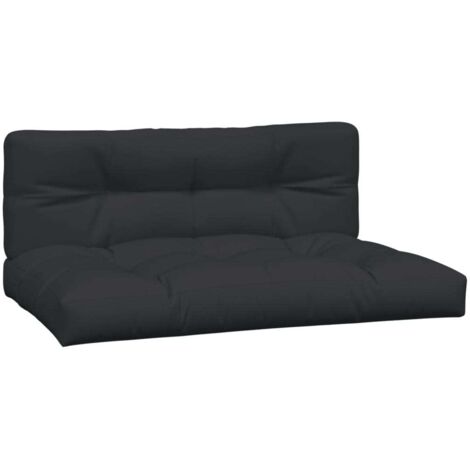 Coussins de palette lot de 2 noir tissu vidaXL