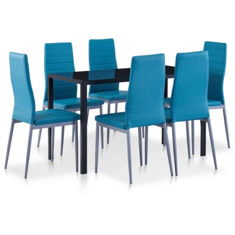 Ensemble à dîner 7 pcs Bleu vidaXL