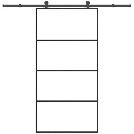 vidaXL Porte coulissante et kit de quincaillerie 102,5x205cm Verre ESG