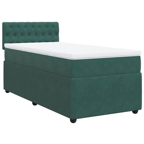 Sommier à lattes de lit avec matelas Vert foncé 90x190 cm vidaXL (1/5)