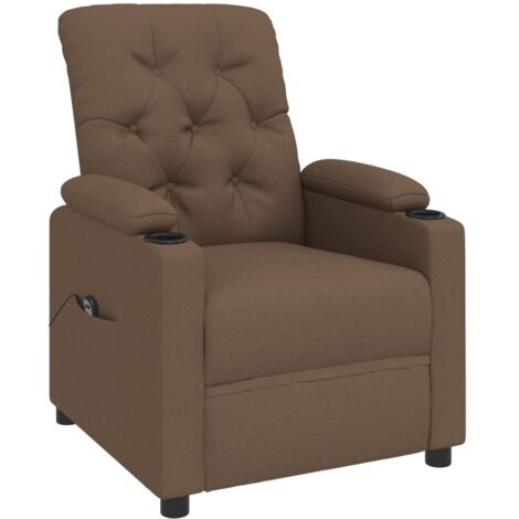 Fauteuil inclinable électrique Marron Tissu vidaXL (1/5)