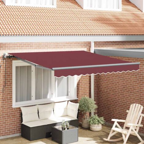 vidaXL Auvent rétractable automatique bordeaux 300x250 cm (1/5)