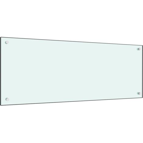 Vidaxl – Dosseret de cuisine en verre trempé blanc 100x40 cm – Protection anti-éclaboussures – Résistant à la chaleur et aux rayures
